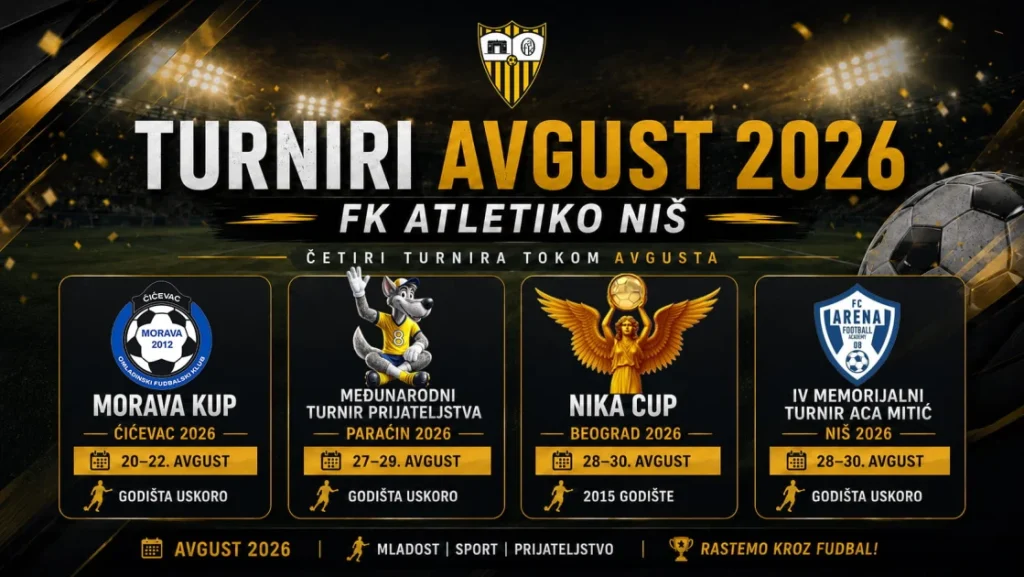 Turnirski avgust: FK Atletiko Niš nastupa na četiri turnira - FK Atletiko Niš