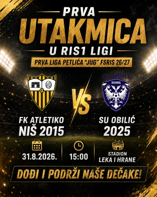 Istorijski korak za Atletiko 2015: počinje takmičenje u RIS1 ligi! - FK Atletiko Niš